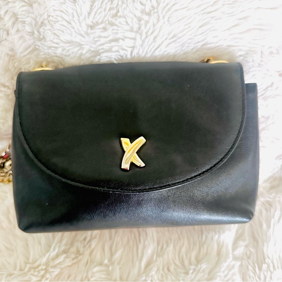 Paloma Picasso Crossbody Bag Black Leather Gold Chain Strap - Picture 4 of 12